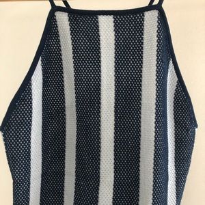 Club Monico blue striped fitted camisole